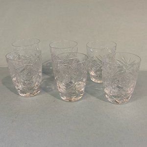Set of 6 crystal shot glasses